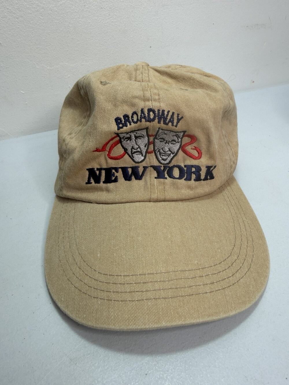 Vintage New York Broadway Musical Play Hat Cap Trucker Tan Adjustable NYC